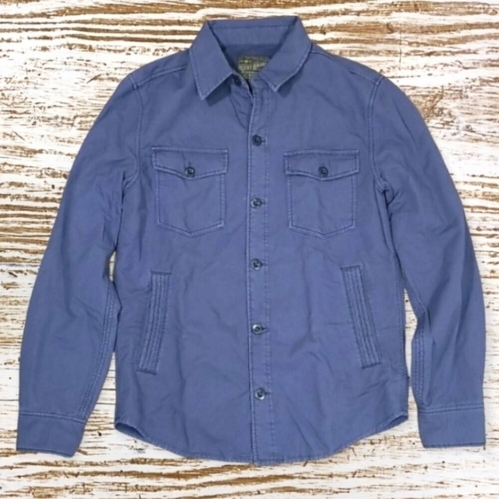 Lucky Brand Men's Shirt Size S Blue Fleece Lined Button Down